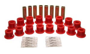 Hummer H1 Control Arm Bushing Set - Front + Rear - Energy Suspension - Hyper-Flex Polyurethane - Red - `94-`06